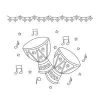 Cinco De Mayo Cute Drum Coloring Pages vector