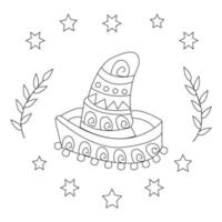 Cinco De Mayo Designer Hat Coloring Pages vector