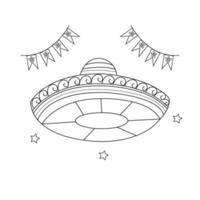 Cinco De Mayo Hat Coloring Pages vector