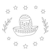 Cinco De Mayo cute hat Coloring Pages vector