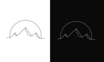 Template logo minimalist mountain lineart vector