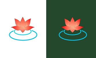 Template logo lotus flower on the water vector