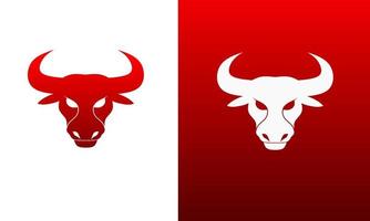 Template logo face head bull red color vector