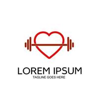 Illustration vector graphic of template logo love gym