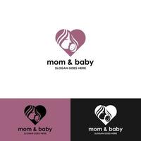 mom and baby mother baby nurturing love mother's day illustration logo vector