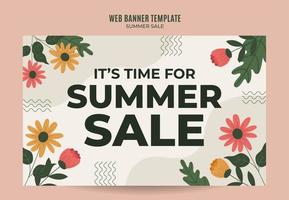 Happy Summer Sale Web Banner for Social Media Poster, banner, space area and background vector