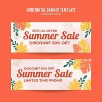 Happy Summer Sale Web Banner for Social Media Horizontal Poster, banner, space area and background vector