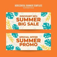 Happy Summer Sale Web Banner for Social Media Horizontal Poster, banner, space area and background vector