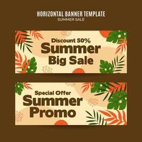 Happy Summer Sale Web Banner for Social Media Horizontal Poster, banner, space area and background vector