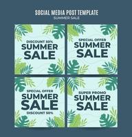 Happy Summer Sale Web Banner for Social Media Square Poster, banner, space area and background vector