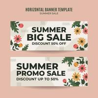 Happy Summer Sale Web Banner for Social Media Horizontal Poster, banner, space area and background vector