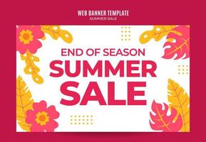 Happy Summer Sale Web Banner for Social Media Poster, banner, space area and background vector