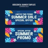 Happy Summer Sale Web Banner for Social Media Horizontal Poster, banner, space area and background vector