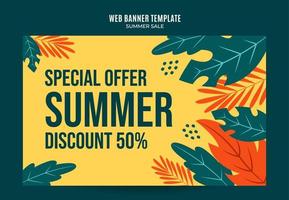 Happy Summer Sale Web Banner for Social Media Poster, banner, space area and background vector