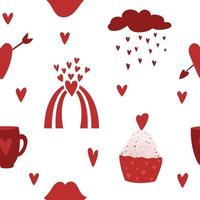 Valentine day seamless pattern. Romantic valentine's day party wrapping paper or fabric template.