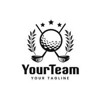 diseño de plantilla de logotipo de pelota de golf profesional moderno para vector de logotipo de insignia de palos de golf
