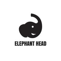 Vector design Vector illustration of cute elephant head silhouette logo graphic template