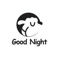 Logo Template Logo Design Vector Lamb head sleeping and dreaming