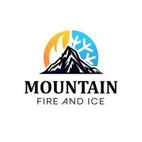 plantilla de diseño de logotipo de fuego frío nieve alta montaña