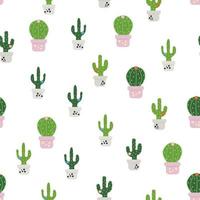 Seamless pattern with cactus. vector