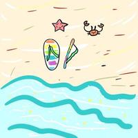 Colorful vector illustration of summer vacation on the beach