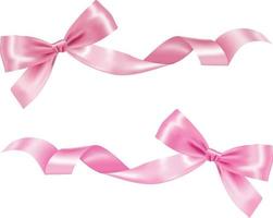 Set Of Pink Satin Bow