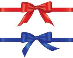 realistic red and blue bow vector