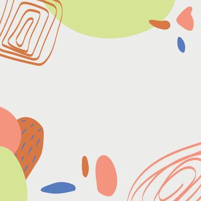 Vector illustration with paints in boho style. Abstract watercolor geometric shapes of balance, plants. Design for cover, wallpaper, postcards, social networks, decor.