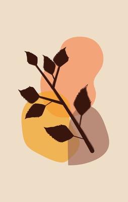 Vector illustration with paints in boho style. Abstract watercolor geometric shapes of balance, plants. Design for cover, wallpaper, postcards, social networks, decor.