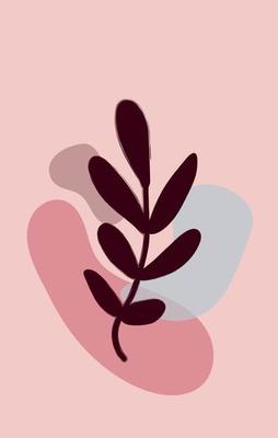 Vector illustration with paints in boho style. Abstract watercolor geometric shapes of balance, plants. Design for cover, wallpaper, postcards, social networks, decor.