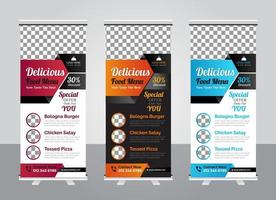 Restaurant roll up banner design template vector