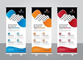 Professional Modern corporate colorful roll up standee banner design template