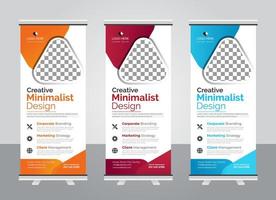 Professional Modern corporate colorful roll up standee banner design template vector