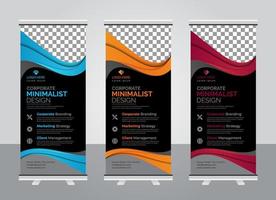 plantilla de diseño de banner standee enrollable colorido corporativo moderno profesional vector