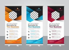 Corporate roll up banner design template vector