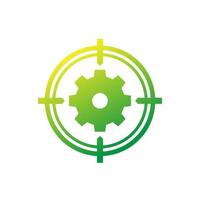 Gear and target logo, vector icon