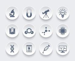 Science, laboratory, research icons set vector