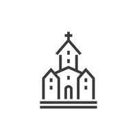 icono de la iglesia en blanco vector