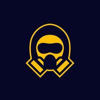 hazmat protective suit icon, vector