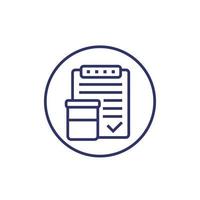 urine test results icon, line vector