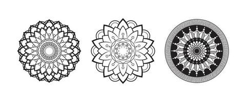 Set of vector mandala floral decoration pattern