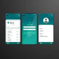 Smartphone front view mockup with simple e-wallet UI design concept vector