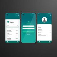 Smartphone front view mockup with simple e-wallet UI design concept vector