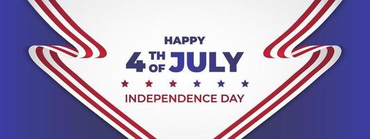 4th of July independence day greeting banner with flag vector