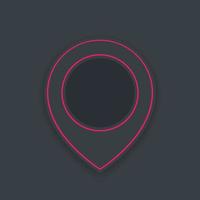 Map pointer dark design, location, navigation mark, vector illustration