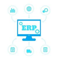 iconos del sistema erp vector