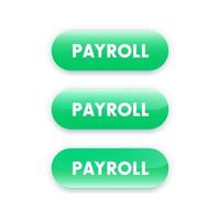 Payroll button for web design, green on white vector