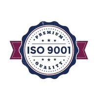 insignia vintage vectorial iso 9001 en blanco vector