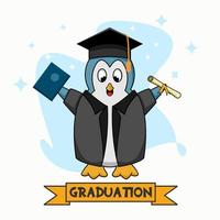 bird illustration of graduation vector