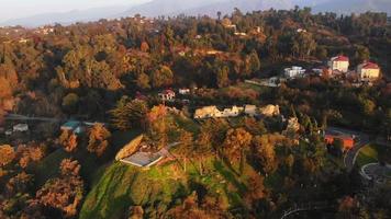 Panoramic aerial panning view of medieval fortress of Petra. The archaeological excavations. Tsikhisdziri, Kobuleti, Batumi, Adjara, Georgia, Europe video